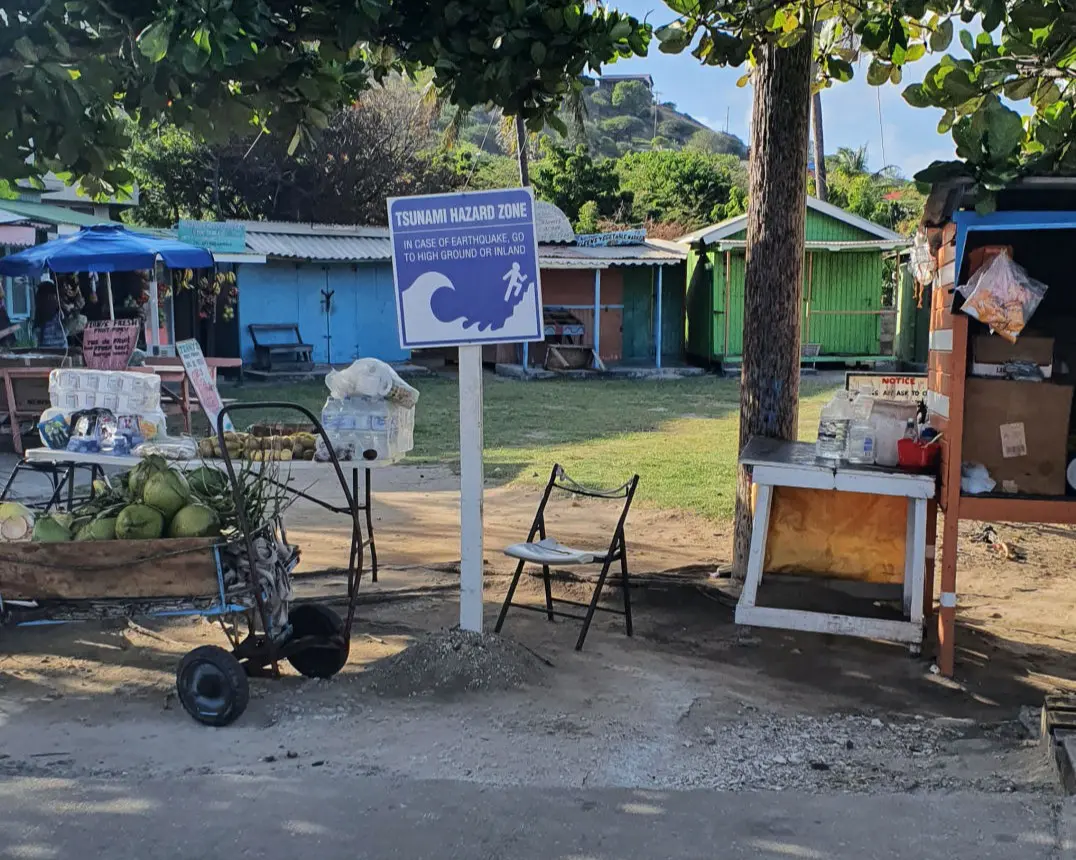 Tsunami-Sammelpunkt am Marktplatz